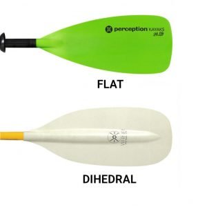 kayak paddle buying guide - flat and dihedral blades