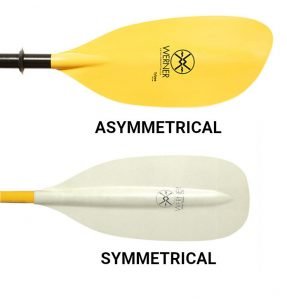 kayak paddle buying guide - symmetrical and asymmetrical blades